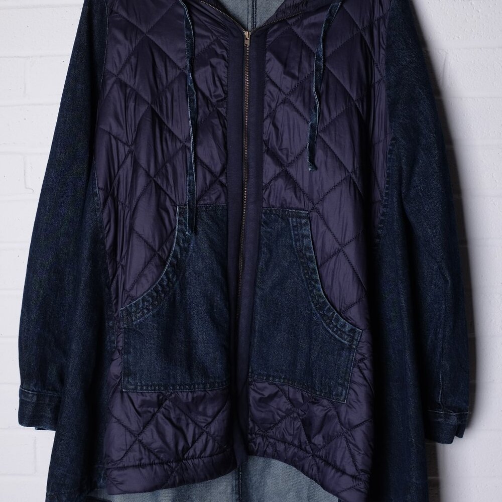 Alembika Denim/Quilted Zip Up Coat